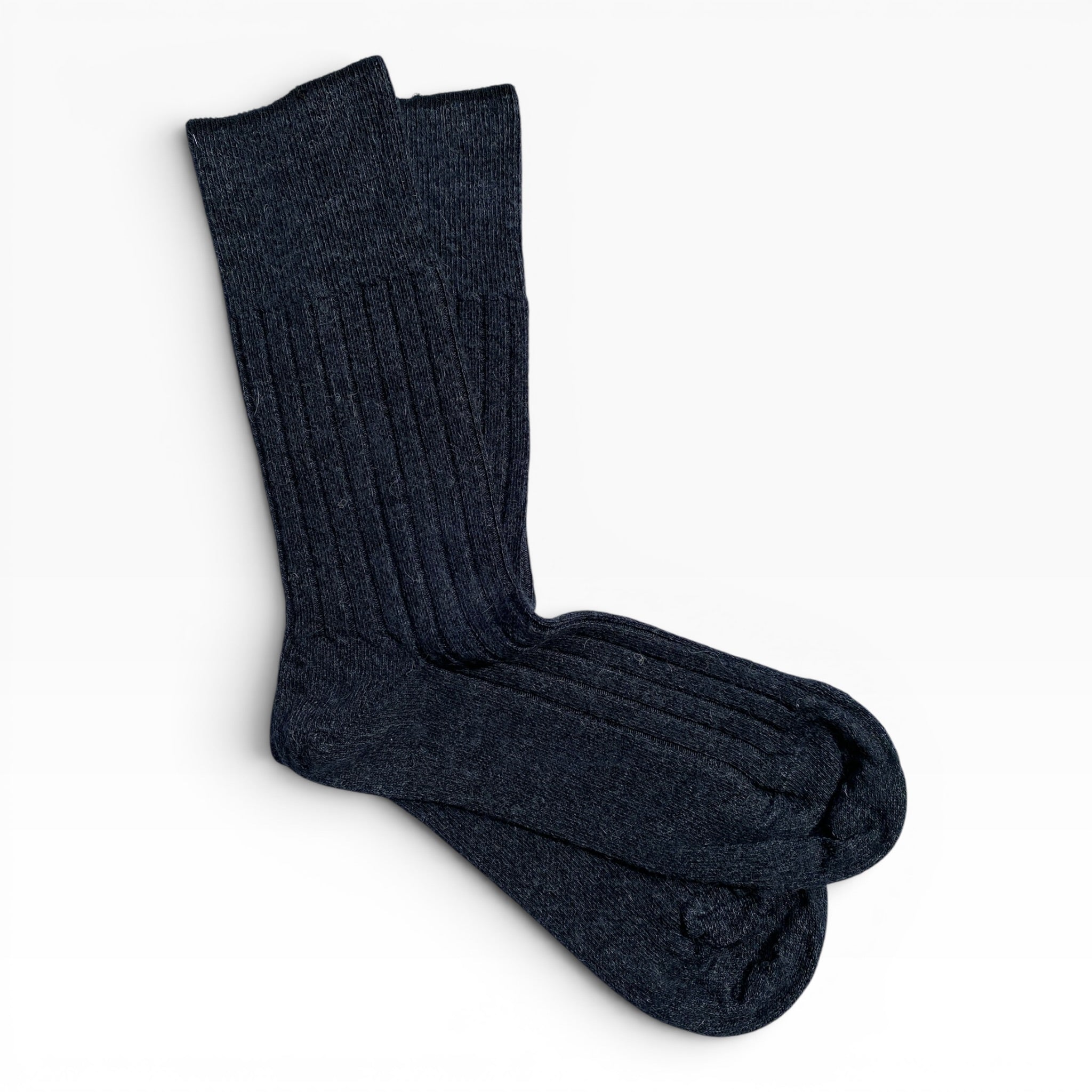 Humphrey Law Charcoal ribbed alpaca socks, warm breathable socks for everyday wear