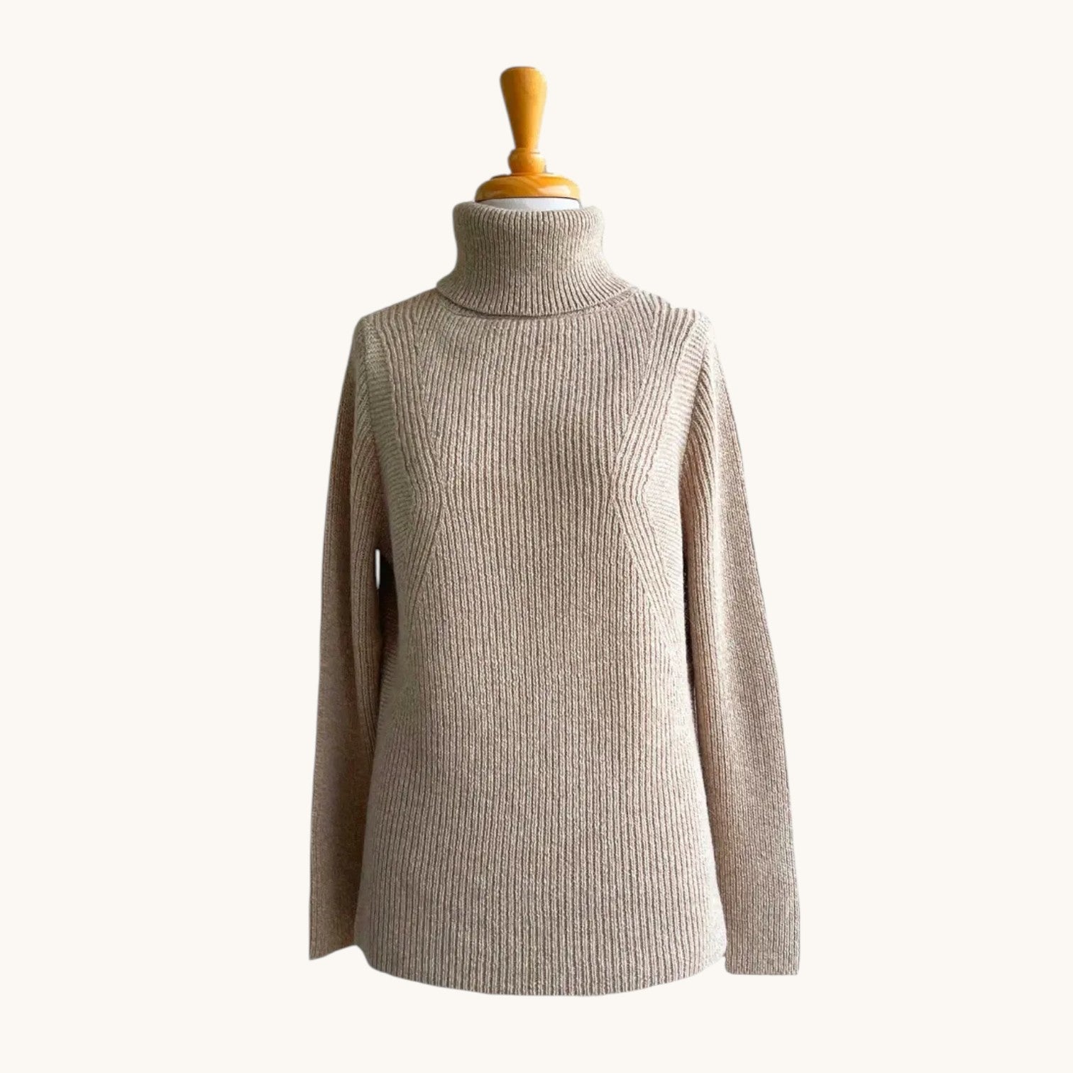 100% baby alpaca roll neck sweater with classic winter style
