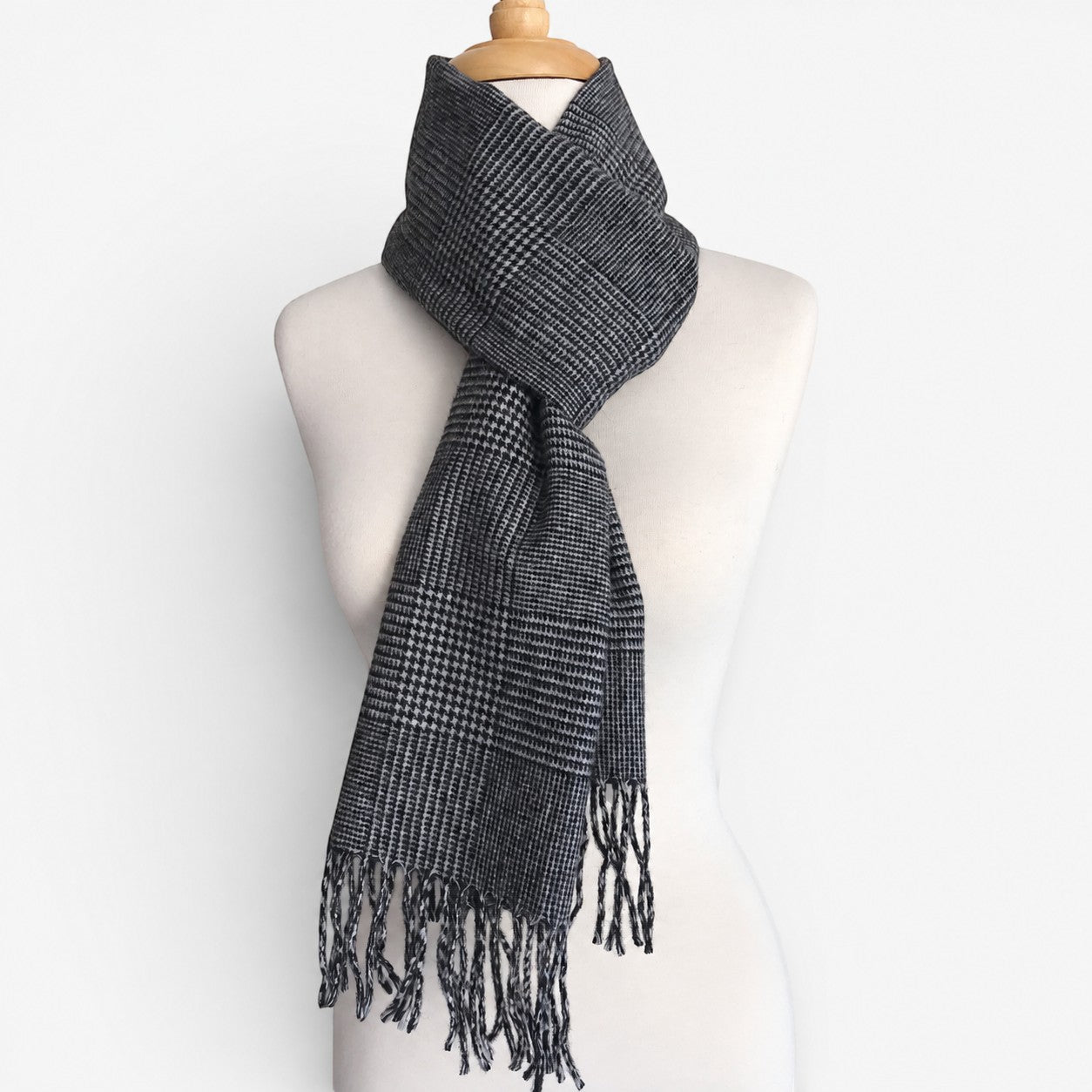 Grey Plaid Luxury Australian made alpaca scarf