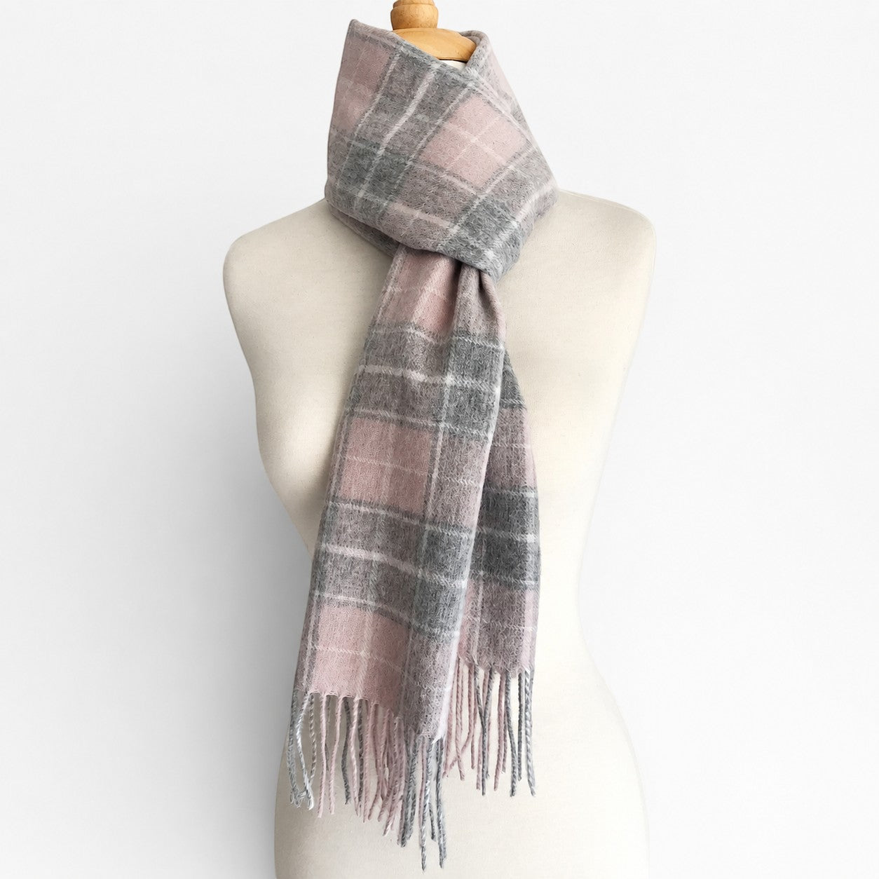 Australian Alpaca Barn alpaca pink plaid scarf made in Australia