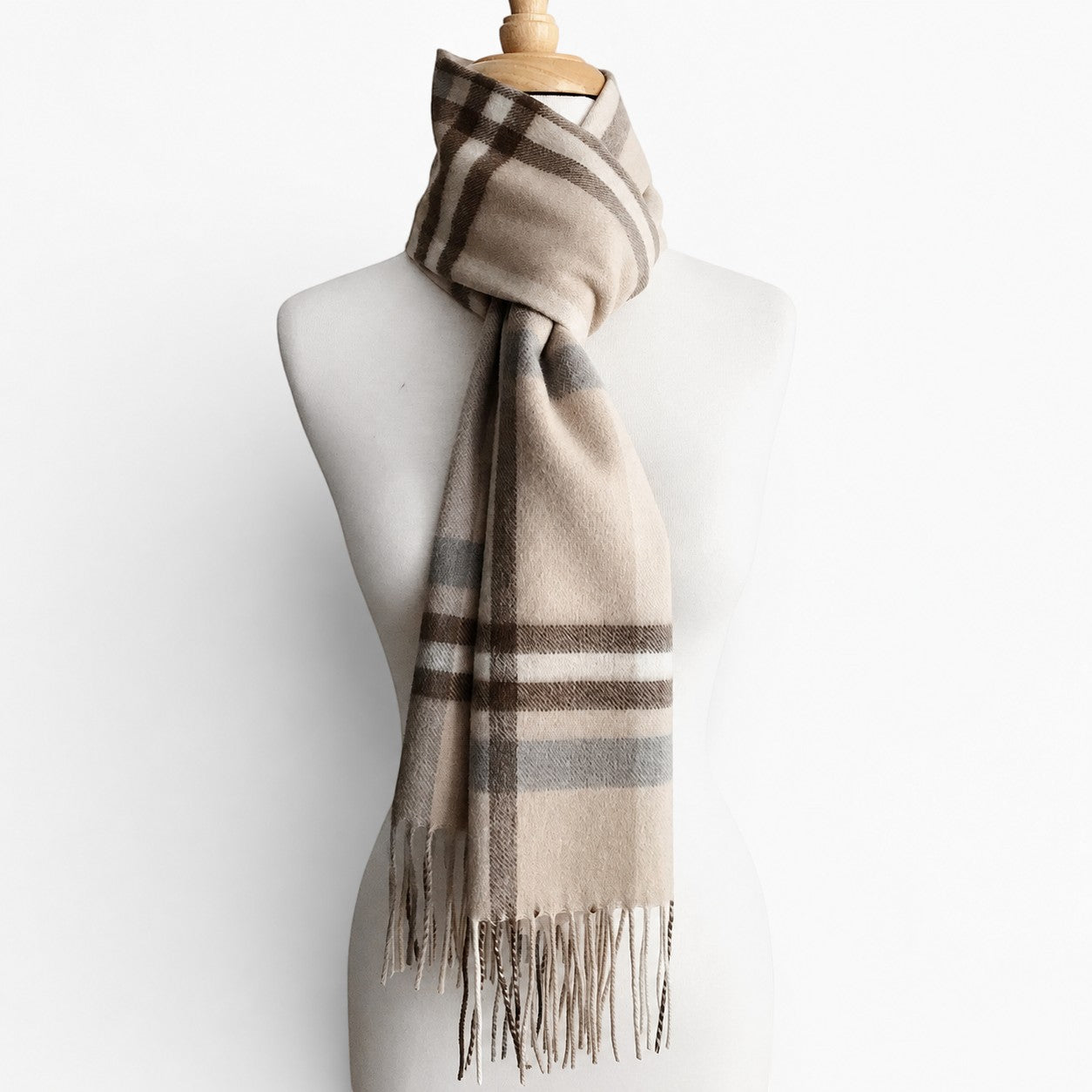 Australian alpaca scarf for warm winter layering in natural browns