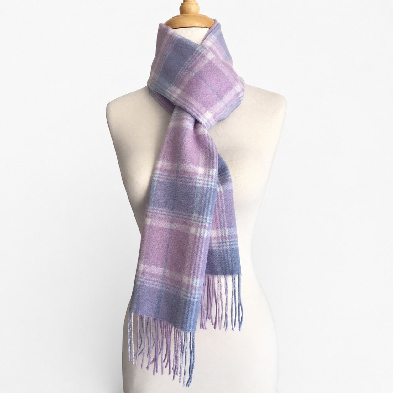Soft woven purple check alpaca scarf from Australian Alpaca Barn