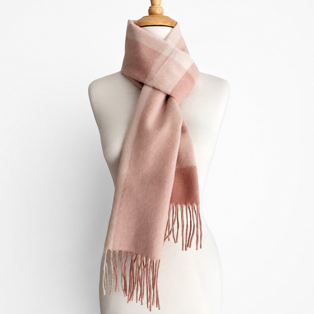 Checkered pink scarf Australian made alpaca scarf for everyday winter wear