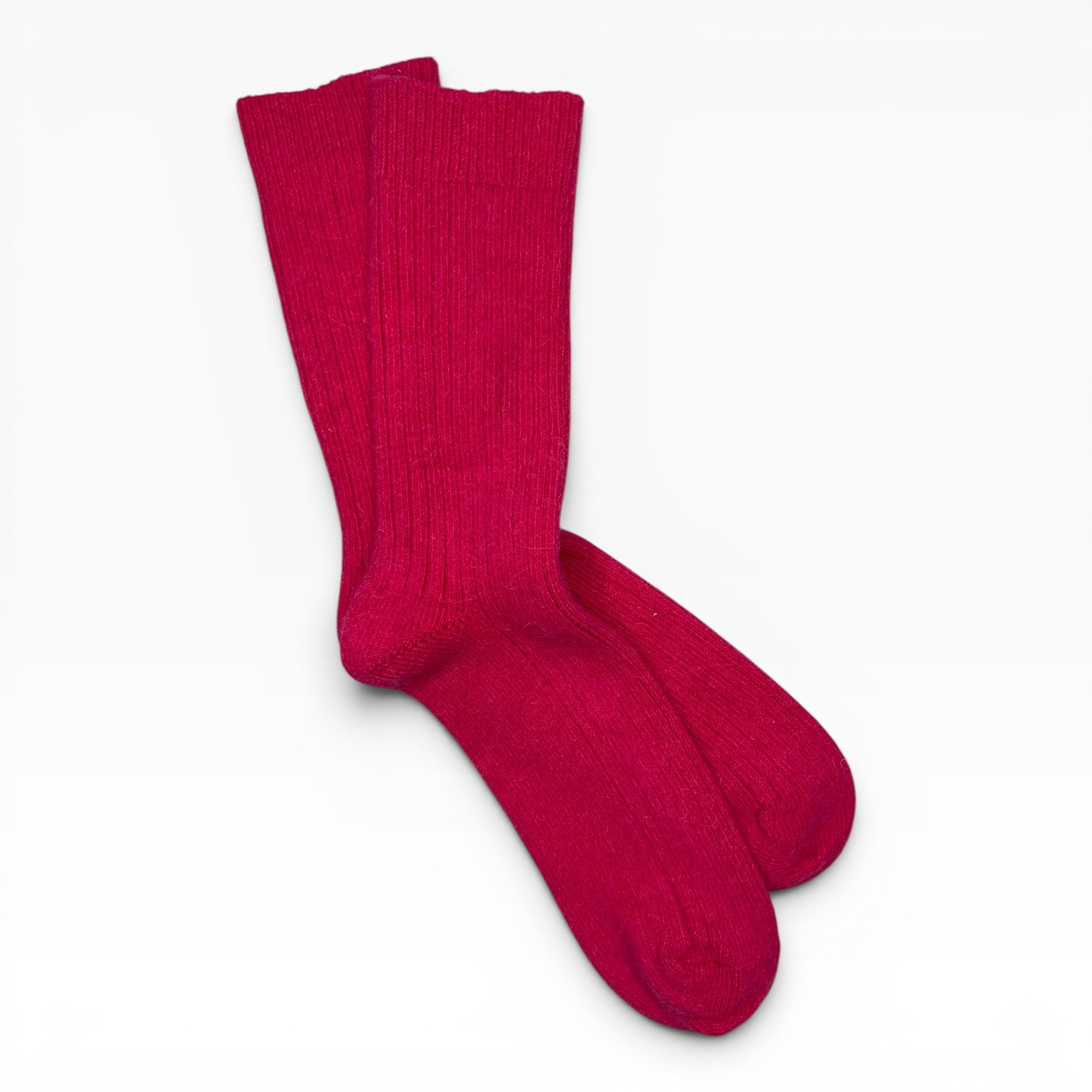 Baby alpaca blend thick socks by Humphrey Law, comfortable Australian made socks, in hot pink.