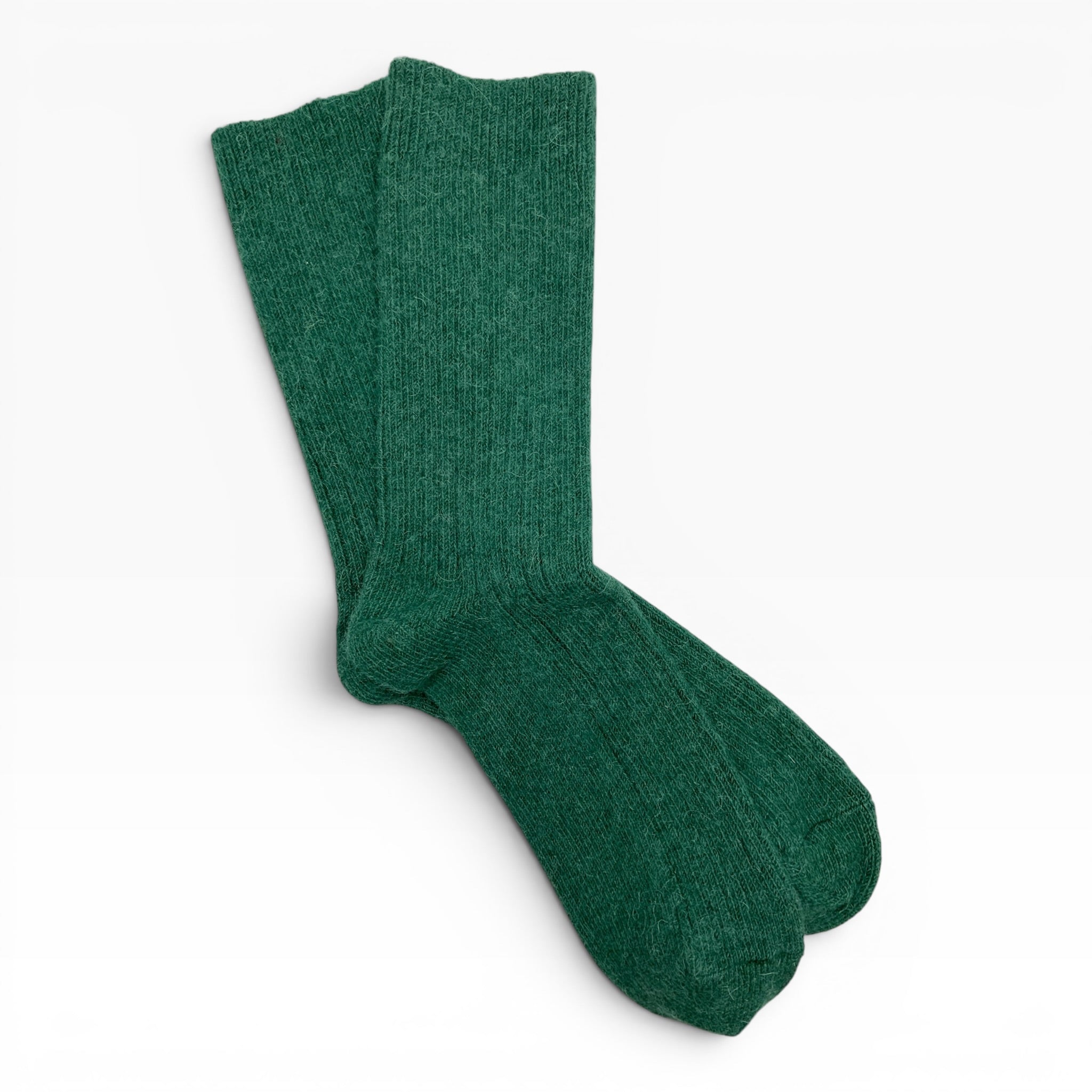 Thick Australian made alpaca blend socks by Humphrey Law, soft warm socks for cold feet in Green.