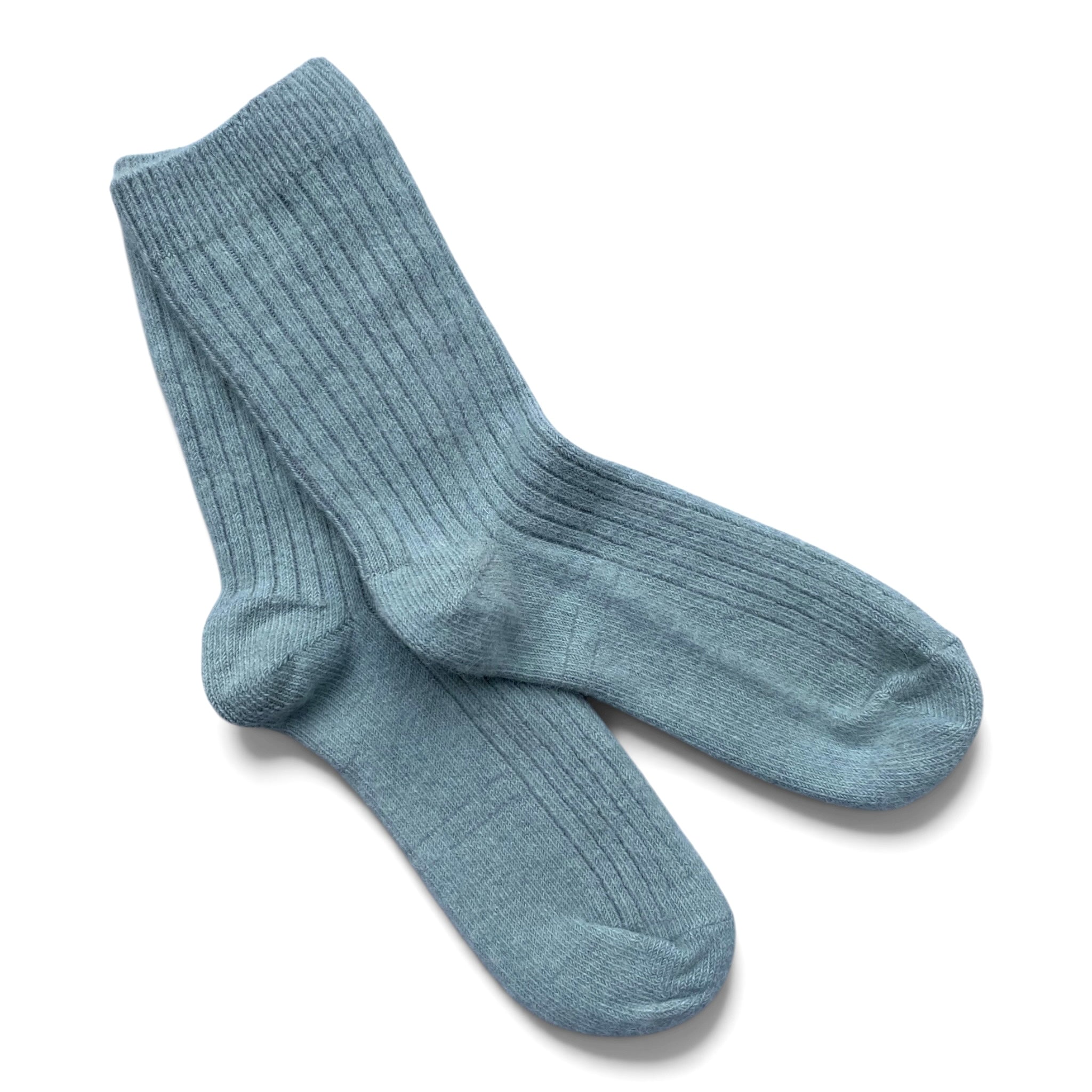 Thick Humphrey Law alpaca socks, warm natural fibre socks for winter in light blue, Australian Made.