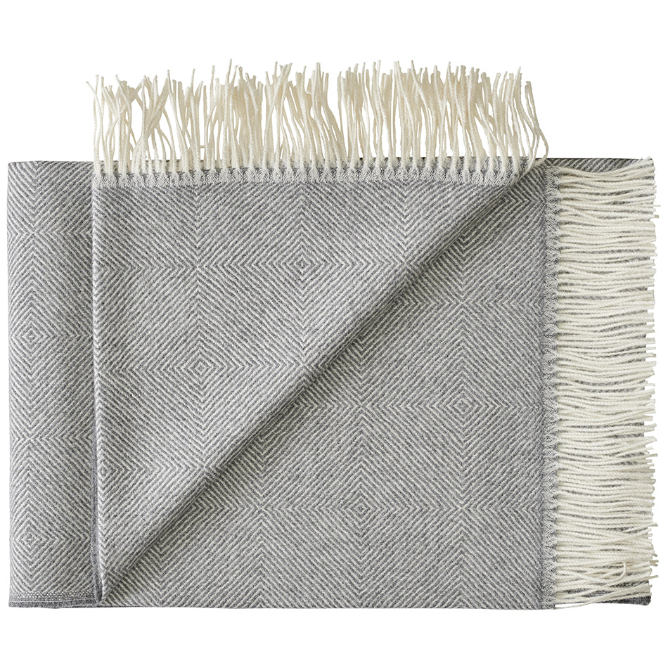 Gray woven blanket Folded Classic alpaca throw rug made from 100% baby alpaca