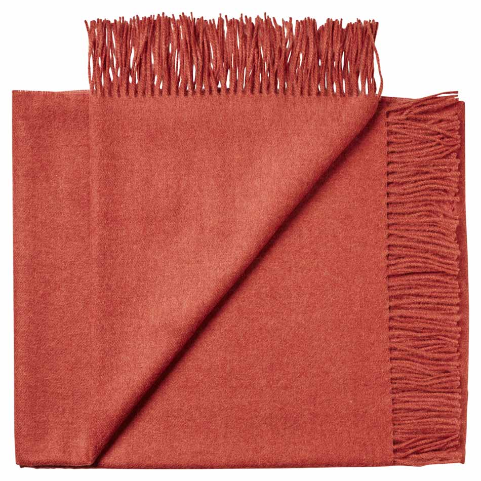 soft orange alpaca throw rug with natural texture for home gifting