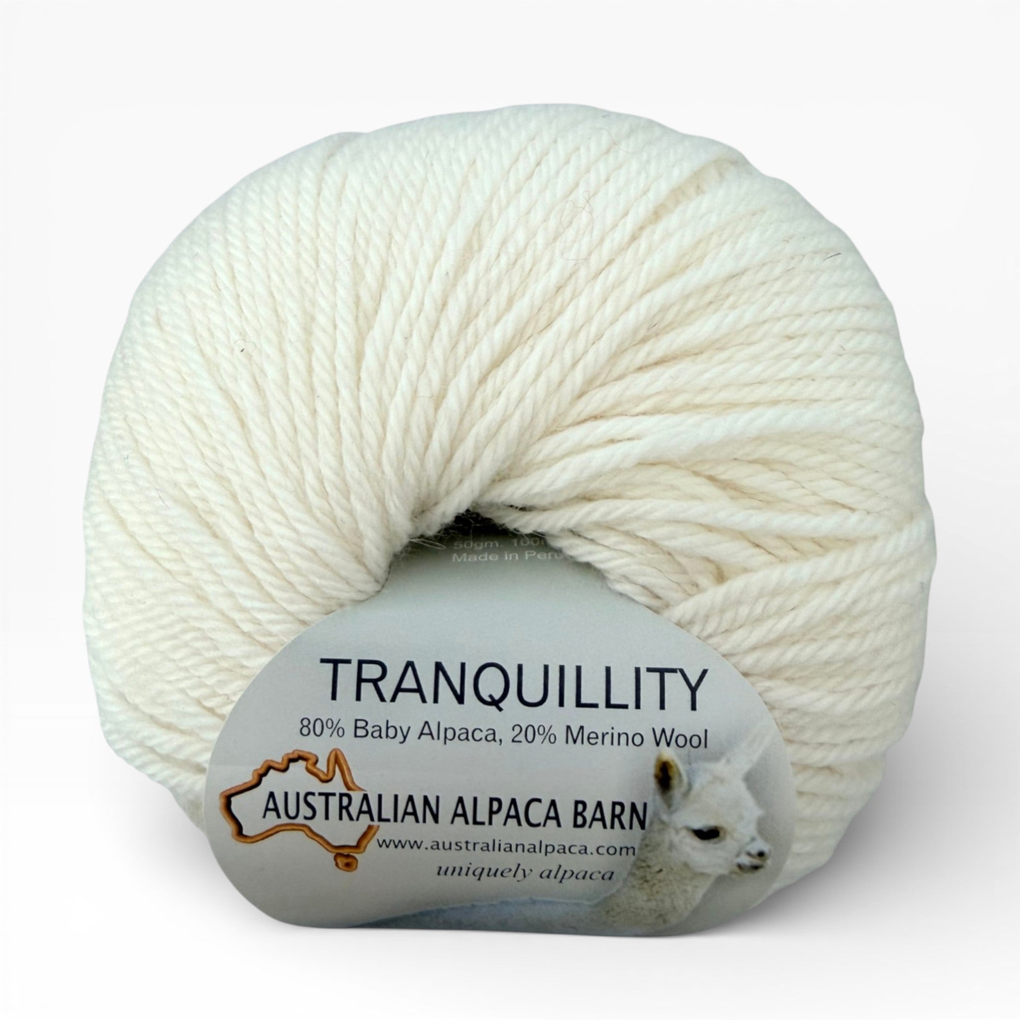 Premium alpaca merino knitting yarn in Tranquillity cream
