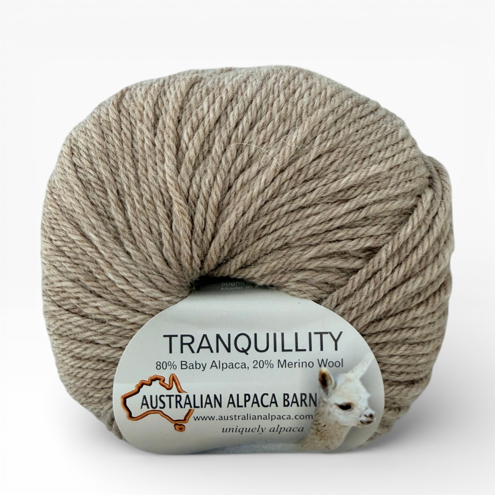 Tranquillity 8 Ply baby alpaca and merino knitting yarn in fawn