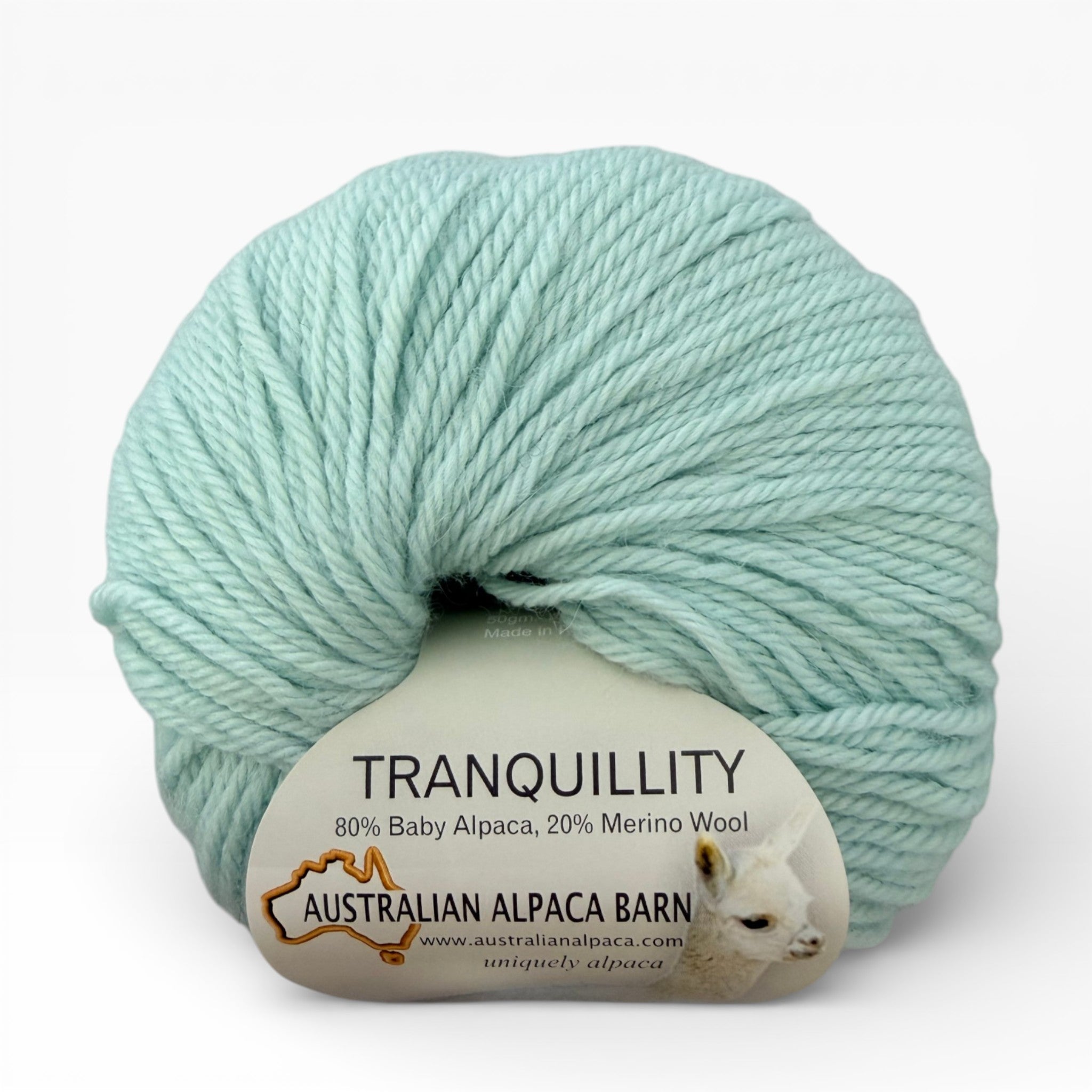 Tranquillity baby alpaca and merino yarn in mint green for baby garments