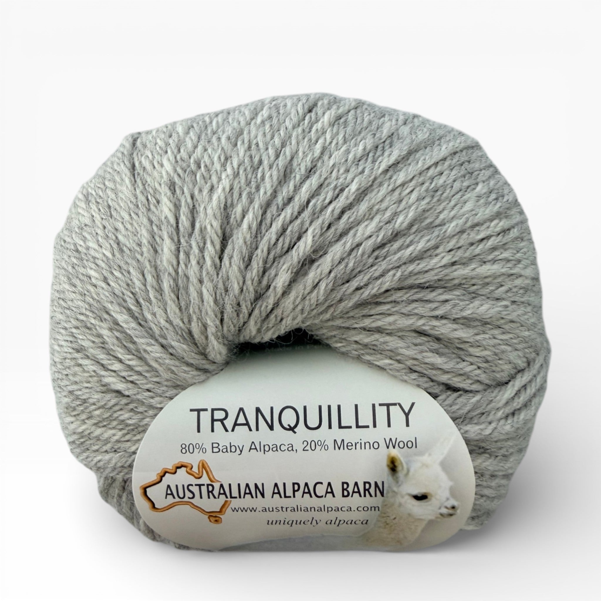 Australian Alpaca Barn Silver Grey 8ply knitting yarn