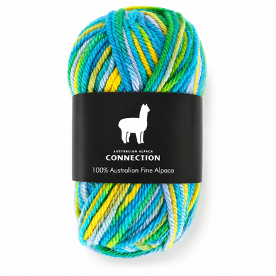 Australian Alpaca Connection 4 Ply 100% Alpaca Yarn - Variegated Aurora Borealis