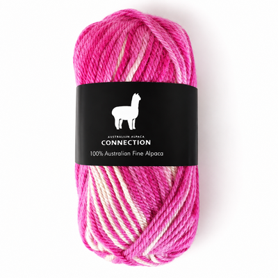 Australian Alpaca Connection 4 Ply 100% Alpaca Yarn - Variegated Lollypop