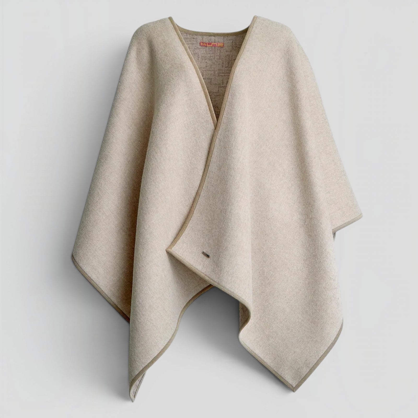 Women’s Yper reversible alpaca blend cape with open-front design