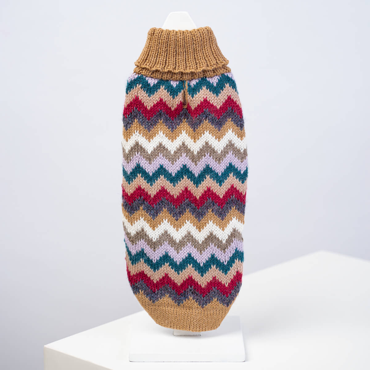 #Color_Camel Chevron Knit